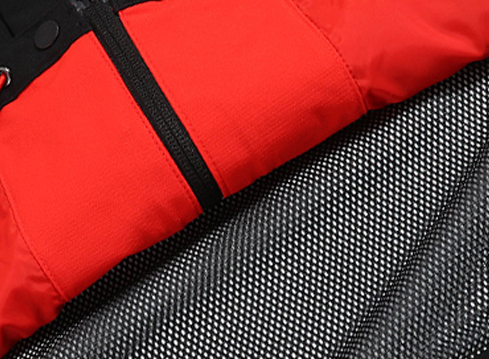 紅黑拼接男女款沖鋒衣定制生產(chǎn)廠家